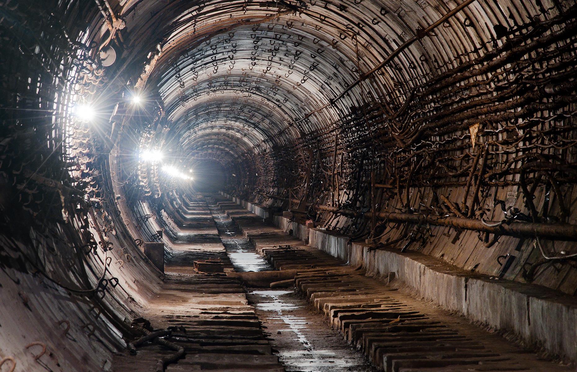 Unused tunnels in Kiev metro system, Ukraine
